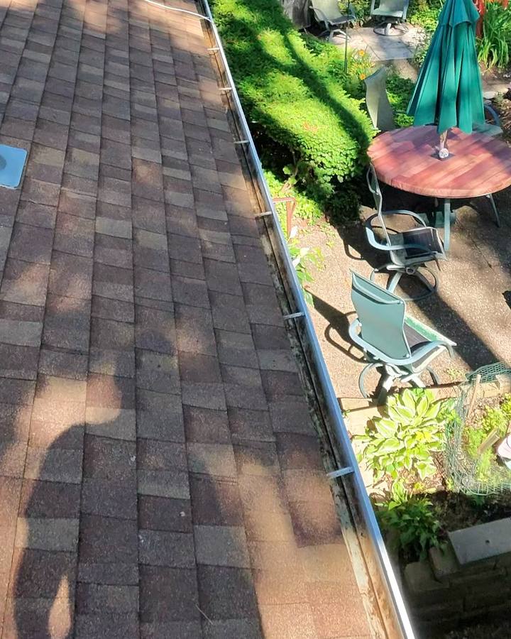 backyard gutter after