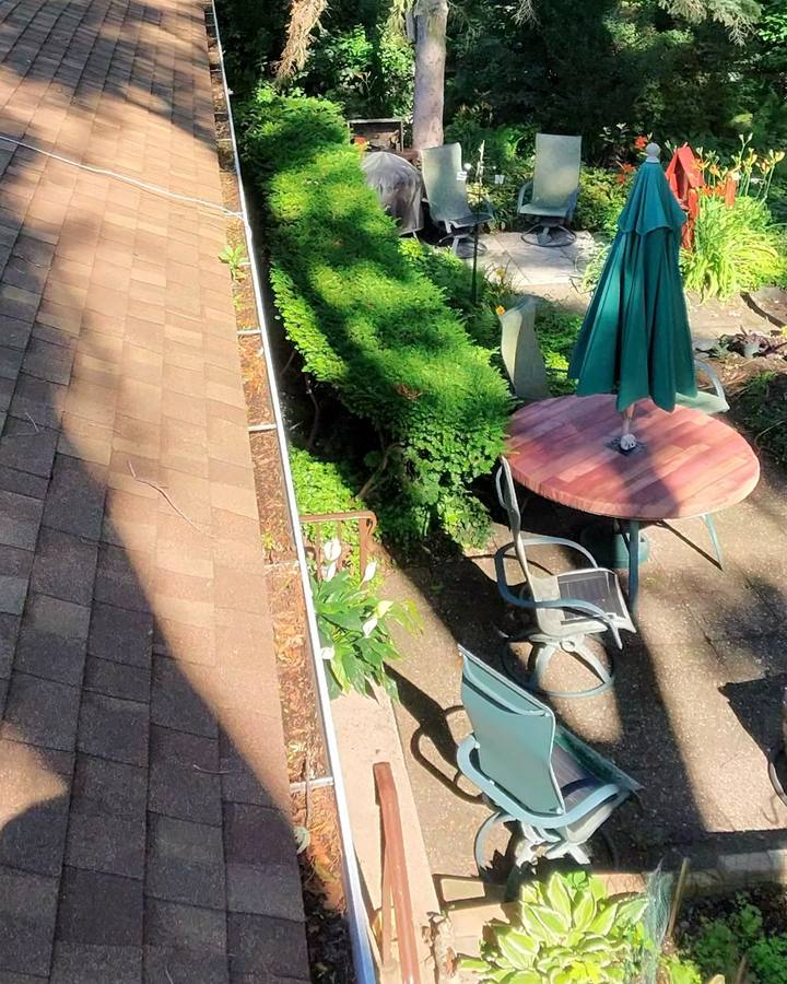 backyard gutter before