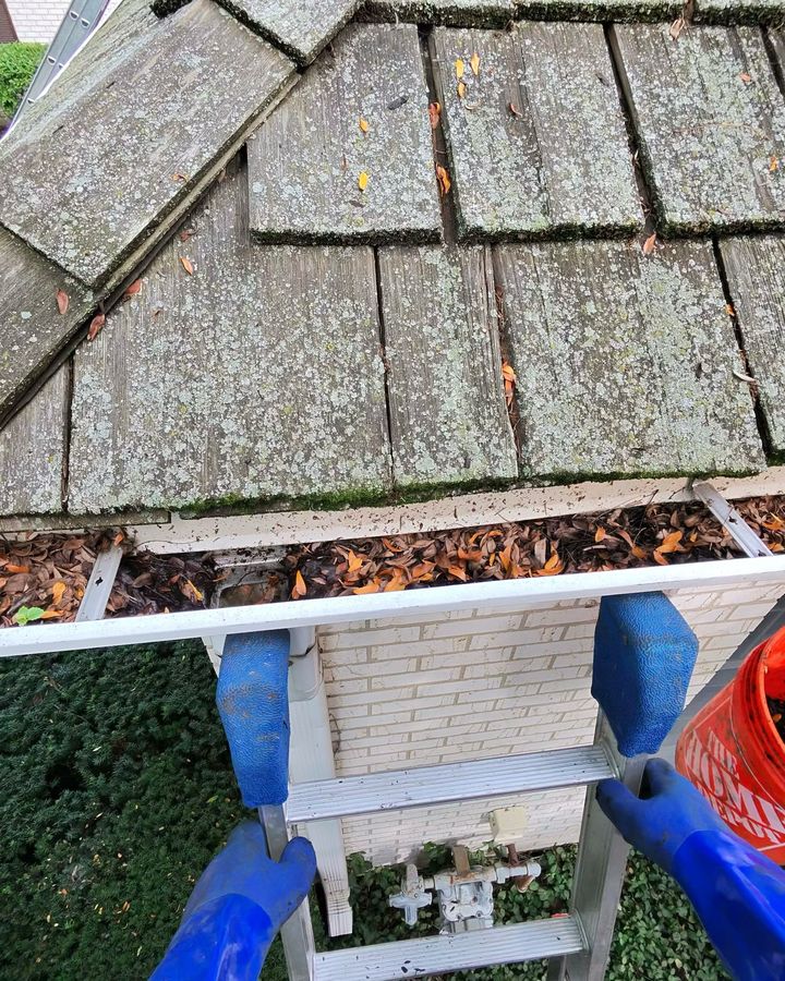 gutter scooped by hand before