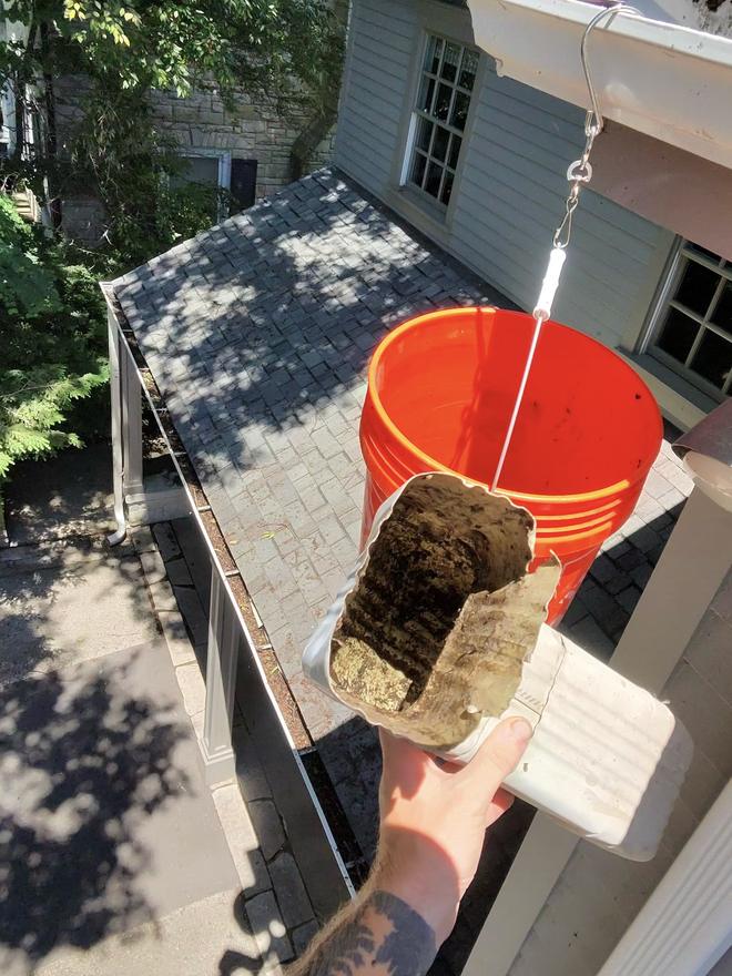 Downspout elbow cleared