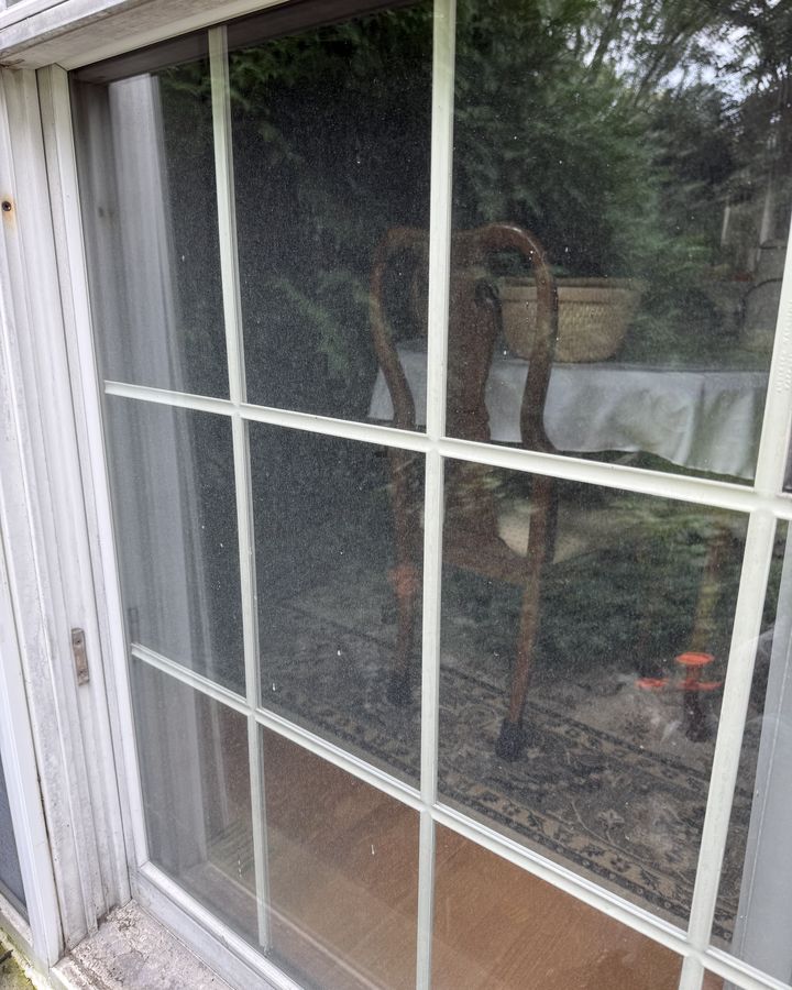 patio door glass before